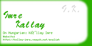 imre kallay business card